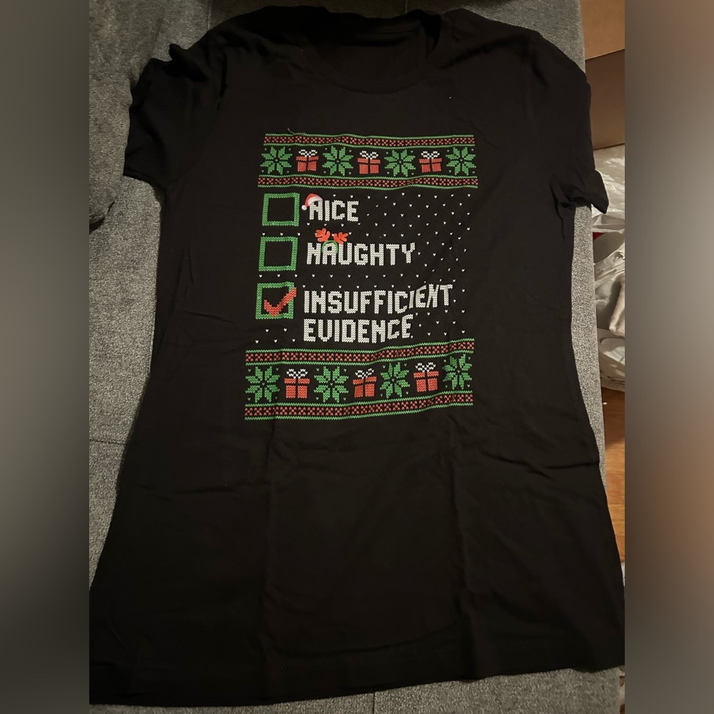 Christmas list black tee